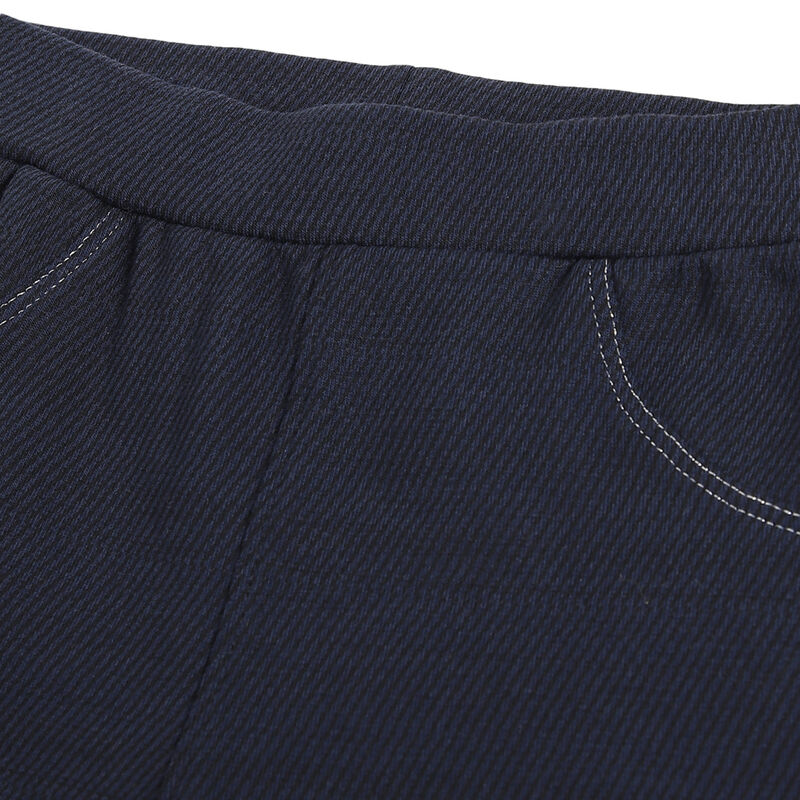 Girls Dark Blue Solid Long Trousers image number 2